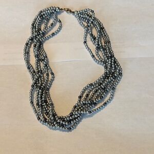 Elegant Silver Beaded Necklace